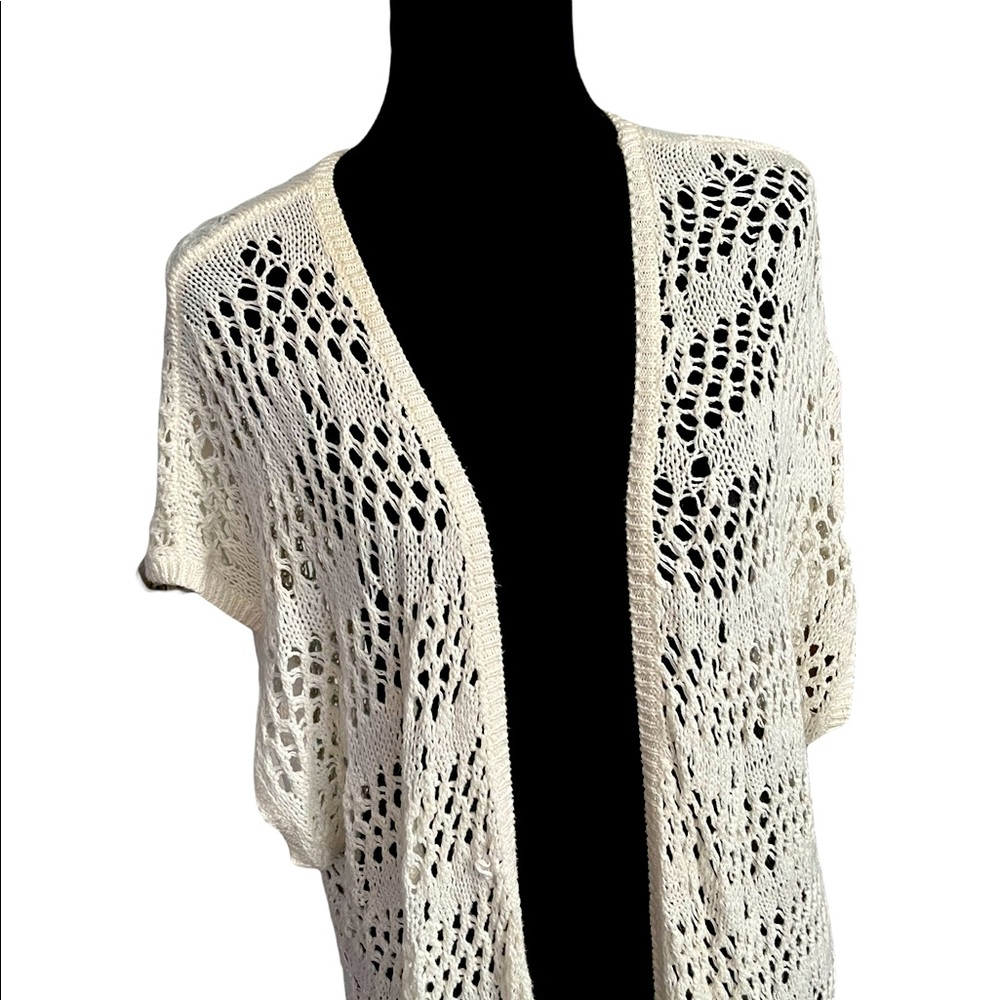 Old Navy long knit vest.  Cream color